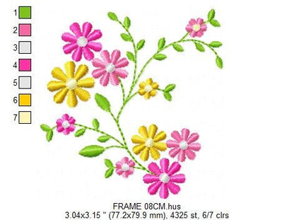 Flowers embroidery designs - Floral embroidery design machine embroidery pattern - Flower embroidery file - Kitchen towel embroidery jef pes
