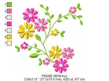 Laden Sie das Bild in den Galerie-Viewer, Flowers embroidery designs - Floral embroidery design machine embroidery pattern - Flower embroidery file - Kitchen towel embroidery jef pes
