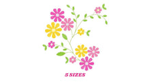 Cargar imagen en el visor de la galería, Flowers embroidery designs - Floral embroidery design machine embroidery pattern - Flower embroidery file - Kitchen towel embroidery jef pes
