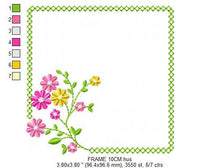 Load image into Gallery viewer, Monogram Frame embroidery designs - Flower embroidery design machine embroidery pattern - Floral embroidery file - baby girl embroidery pes
