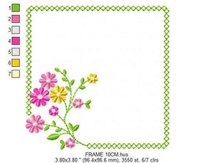 Monogram Frame embroidery designs - Flower embroidery design machine embroidery pattern - Floral embroidery file - baby girl embroidery pes