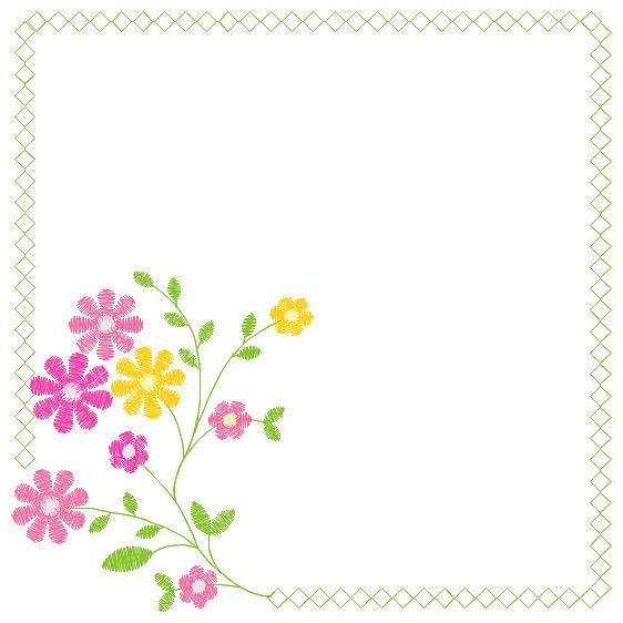 Monogram Frame embroidery designs - Flower embroidery design machine embroidery pattern - Floral embroidery file - baby girl embroidery pes
