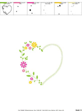 Charger l&#39;image dans la galerie, Heart with flowers embroidery designs - Flower embroidery design machine embroidery pattern - Baby girl embroidery - Heart embroidery frame
