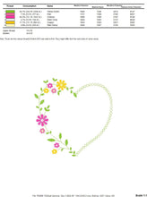 Load image into Gallery viewer, Heart with flowers embroidery designs - Flower embroidery design machine embroidery pattern - Baby girl embroidery - Heart embroidery frame
