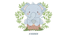 Charger l&#39;image dans la galerie, Baby Elephant embroidery designs - Animal embroidery design machine embroidery pattern - Baby boy embroidery file - safari embroidery hus
