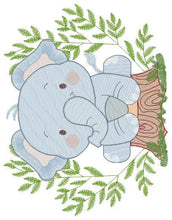 Load image into Gallery viewer, Baby Elephant embroidery designs - Animal embroidery design machine embroidery pattern - Baby boy embroidery file - safari embroidery hus
