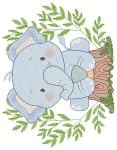 Baby Elephant embroidery designs - Animal embroidery design machine embroidery pattern - Baby boy embroidery file - safari embroidery hus