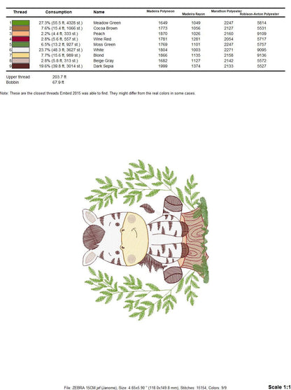 Zebra embroidery designs - Animal embroidery design machine embroidery pattern - Safari embroidery file - instant digital download pes hus