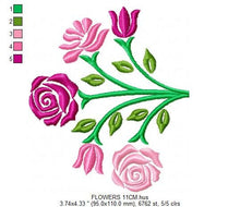 Laden Sie das Bild in den Galerie-Viewer, Roses embroidery designs - Kitchen Towel embroidery design machine embroidery pattern - Rose embroidery file - Flower embroidery pes hus jef
