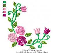 Cargar imagen en el visor de la galería, Rose embroidery designs - Flower embroidery design machine embroidery pattern - Roses corner embroidery file - instant download jef floral
