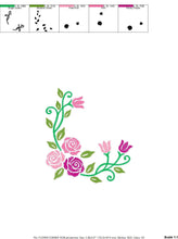 Load image into Gallery viewer, Rose embroidery designs - Flower embroidery design machine embroidery pattern - Roses corner embroidery file - instant download jef floral
