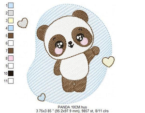 Male Panda embroidery design - Animal embroidery designs machine embroidery pattern - Baby boy embroidery file - Male Panda instant download