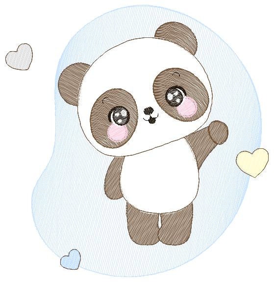 Male Panda embroidery design - Animal embroidery designs machine embroidery pattern - Baby boy embroidery file - Male Panda instant download