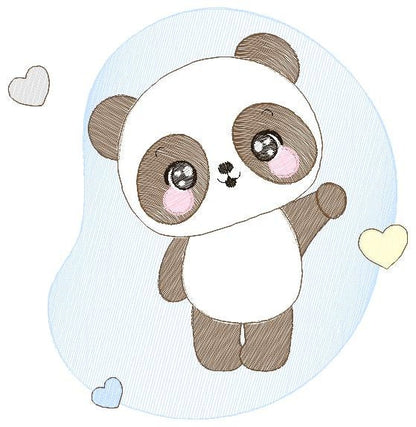 Male Panda embroidery design - Animal embroidery designs machine embroidery pattern - Baby boy embroidery file - Male Panda instant download