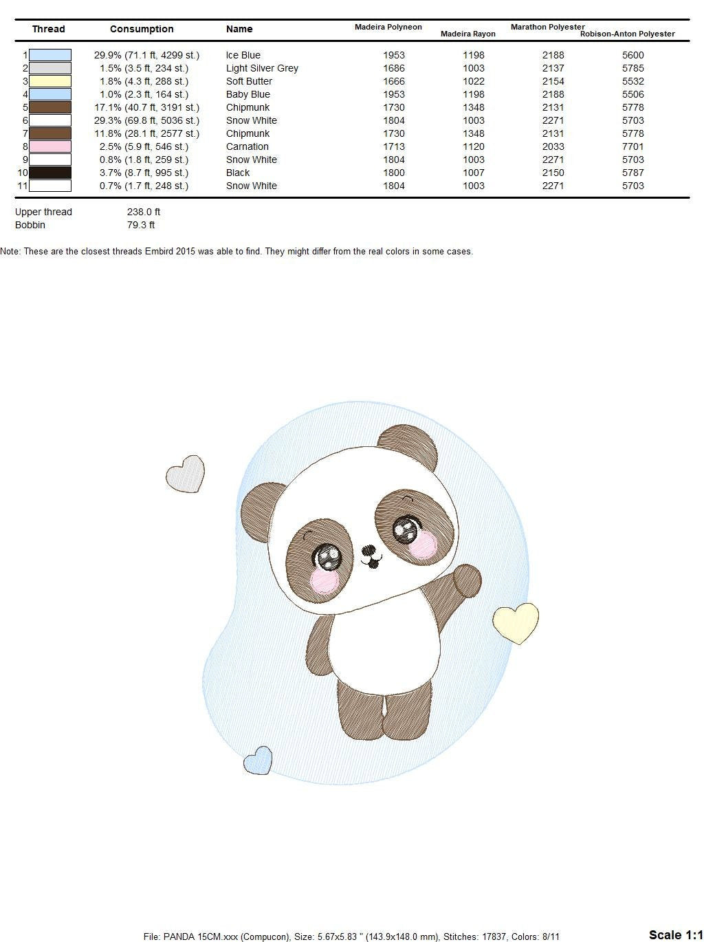 Male Panda embroidery design - Animal embroidery designs machine embroidery pattern - Baby boy embroidery file - Male Panda instant download