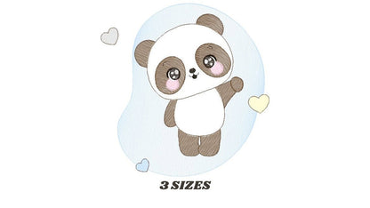 Male Panda embroidery design - Animal embroidery designs machine embroidery pattern - Baby boy embroidery file - Male Panda instant download