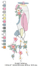 Carica l&#39;immagine nel visualizzatore di Gallery, Plane with flowers embroidery designs - Airplane embroidery design machine embroidery pattern - Baby girl embroidery file - pes jef download
