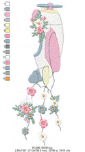 Carica l&#39;immagine nel visualizzatore di Gallery, Plane with flowers embroidery designs - Airplane embroidery design machine embroidery pattern - Baby girl embroidery file - pes jef download
