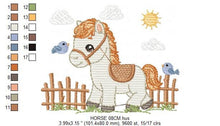 Charger l&#39;image dans la galerie, Horse embroidery design - Farm Pony embroidery designs machine embroidery pattern - Cowboy embroidery - instant download stallion mustang
