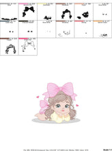 Carica l&#39;immagine nel visualizzatore di Gallery, Girl embroidery designs - Baby girl with lace embroidery design machine embroidery pattern - Toddler embroidery file - digital download pes

