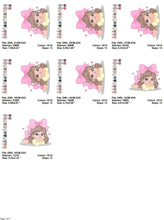 Cargar imagen en el visor de la galería, Girl embroidery designs - Baby girl with lace embroidery design machine embroidery pattern - Toddler embroidery file - digital download pes
