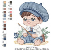 Charger l&#39;image dans la galerie, Baby boy embroidery design - Newborn embroidery designs machine embroidery pattern - Kid embroidery file - children toddler embroidery dst
