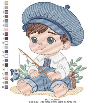 Baby boy embroidery design - Newborn embroidery designs machine embroidery pattern - Kid embroidery file - children toddler embroidery dst
