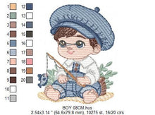 Charger l&#39;image dans la galerie, Baby boy embroidery design - Newborn embroidery designs machine embroidery pattern - Kid embroidery file - children toddler embroidery dst
