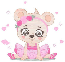 Cargar imagen en el visor de la galería, Ballerina Bear embroidery designs - Ballerina embroidery design machine embroidery pattern - Baby girl embroidery - Seating Ballerina jef
