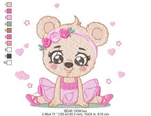 Carica l&#39;immagine nel visualizzatore di Gallery, Ballerina Bear embroidery designs - Ballerina embroidery design machine embroidery pattern - Baby girl embroidery - Seating Ballerina jef

