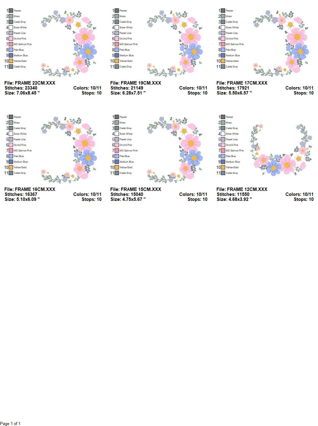 Monogram Frame embroidery designs - Flower wreath embroidery design machine embroidery pattern - Floral laurel embroidery file - download