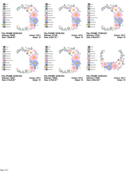 Monogram Frame embroidery designs - Flower wreath embroidery design machine embroidery pattern - Floral laurel embroidery file - download