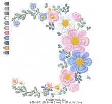 Load image into Gallery viewer, Monogram Frame embroidery designs - Flower wreath embroidery design machine embroidery pattern - Floral laurel embroidery file - download
