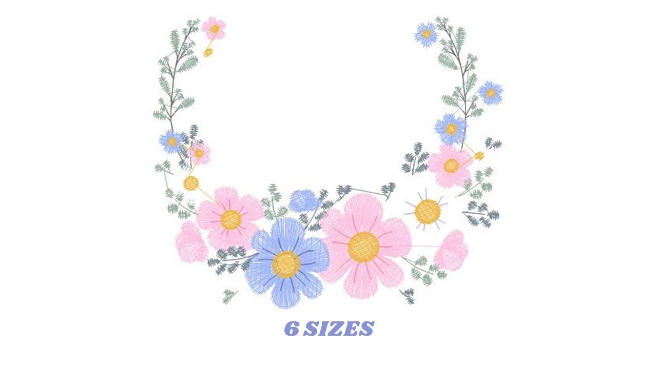 Monogram Frame embroidery designs - Flower wreath embroidery design machine embroidery pattern - Floral laurel embroidery file - download