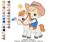 Laden Sie das Bild in den Galerie-Viewer, Cowboy embroidery design - Baby boy with horse embroidery designs machine embroidery pattern - Farm ranch embroidery file - instant download

