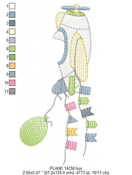 Plane embroidery designs - Airplane embroidery design machine embroidery pattern - Baby boy embroidery file - Plane with flags pes download