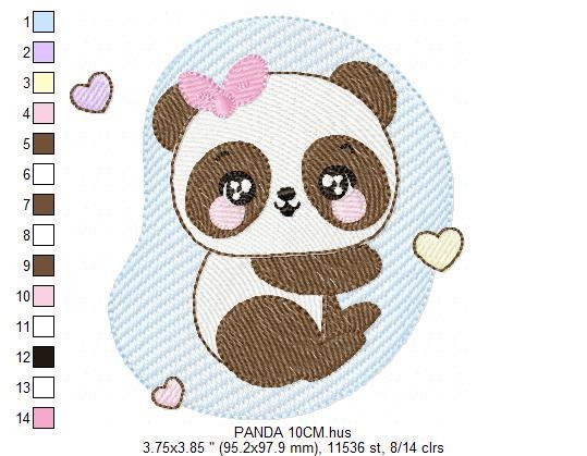 Female Panda embroidery design - Animal embroidery designs machine embroidery pattern - Baby girl embroidery file - Cute Sweet Panda design