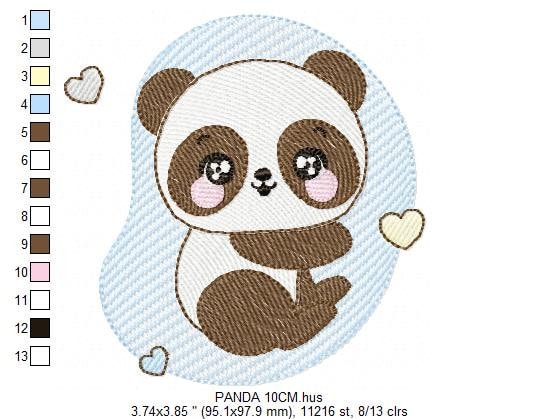 Male Panda embroidery design - Animal embroidery designs machine embroidery pattern - Baby boy embroidery file - instant download his dst