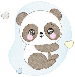 Male Panda embroidery design - Animal embroidery designs machine embroidery pattern - Baby boy embroidery file - instant download his dst