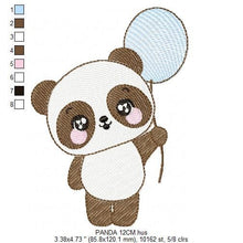 Cargar imagen en el visor de la galería, Panda embroidery design - Animal embroidery designs machine embroidery pattern - Baby boy embroidery file - Panda with butterfly download
