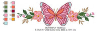 Charger l&#39;image dans la galerie, Butterfly with Flowers embroidery designs - Butterfly embroidery design machine embroidery pattern - Kitchen Tea towel embroidery file
