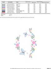 Charger l&#39;image dans la galerie, Flower Frame eith butterflies embroidery designs - Delicate Butterfly embroidery design machine embroidery pattern - Wreath embroidery file
