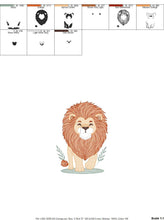 Laden Sie das Bild in den Galerie-Viewer, Lion embroidery designs - Safari embroidery design machine embroidery pattern - Baby boy embroidery file - instant download pes jef hus dst
