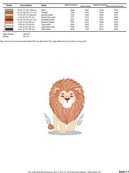 Lion embroidery designs - Safari embroidery design machine embroidery pattern - Baby boy embroidery file - instant download pes jef hus dst