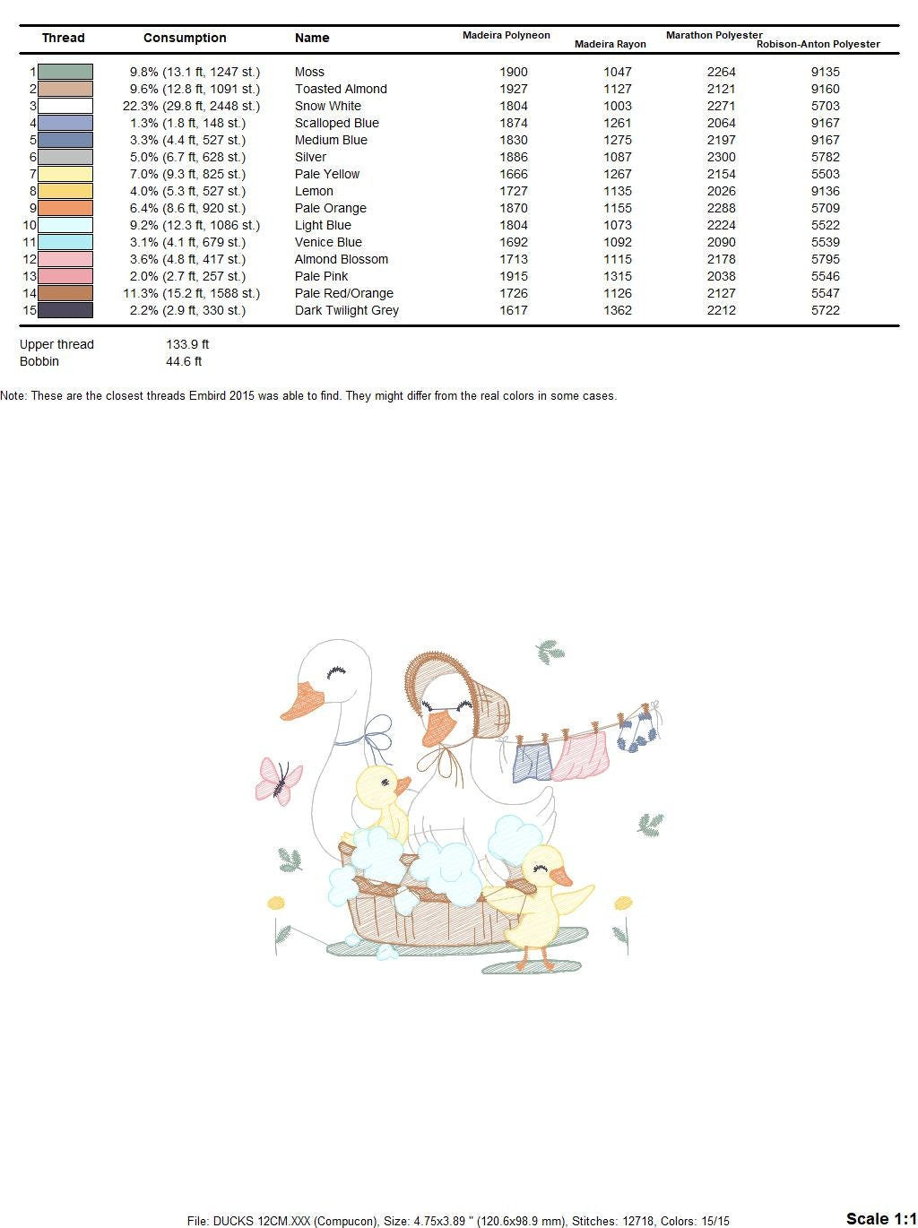 Mama Duck embroidery design - Baby girl embroidery designs machine embroidery pattern - Animal embroidery file - Duck Family Bathing pes jef