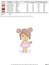 Carica l&#39;immagine nel visualizzatore di Gallery, Baby girl embroidery designs - Toddler embroidery design machine embroidery pattern - girl with curly hair embroidery file - kid embroidery
