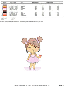 Baby girl embroidery designs - Toddler embroidery design machine embroidery pattern - girl with curly hair embroidery file - kid embroidery