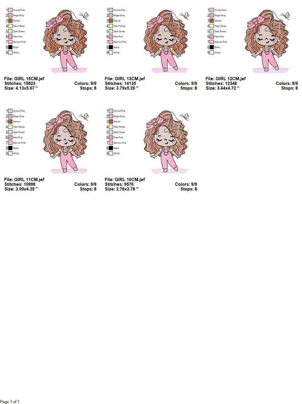 Baby girl embroidery designs - Children embroidery design machine embroidery pattern - Girl with birds embroidery file - princess embroidery
