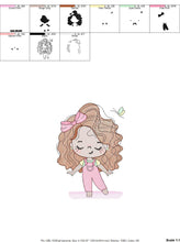 Charger l&#39;image dans la galerie, Teenager girl embroidery designs - Baby Girl embroidery design machine embroidery pattern - Girl with long wavy hair embroidery file pes dst
