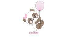 Cargar imagen en el visor de la galería, Panda embroidery design - Animal embroidery designs machine embroidery pattern - Baby girl embroidery file - Panda with balloons download
